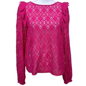 Sezane Salina blouse, romantic, feminine, Parisian, bright, guipere lace